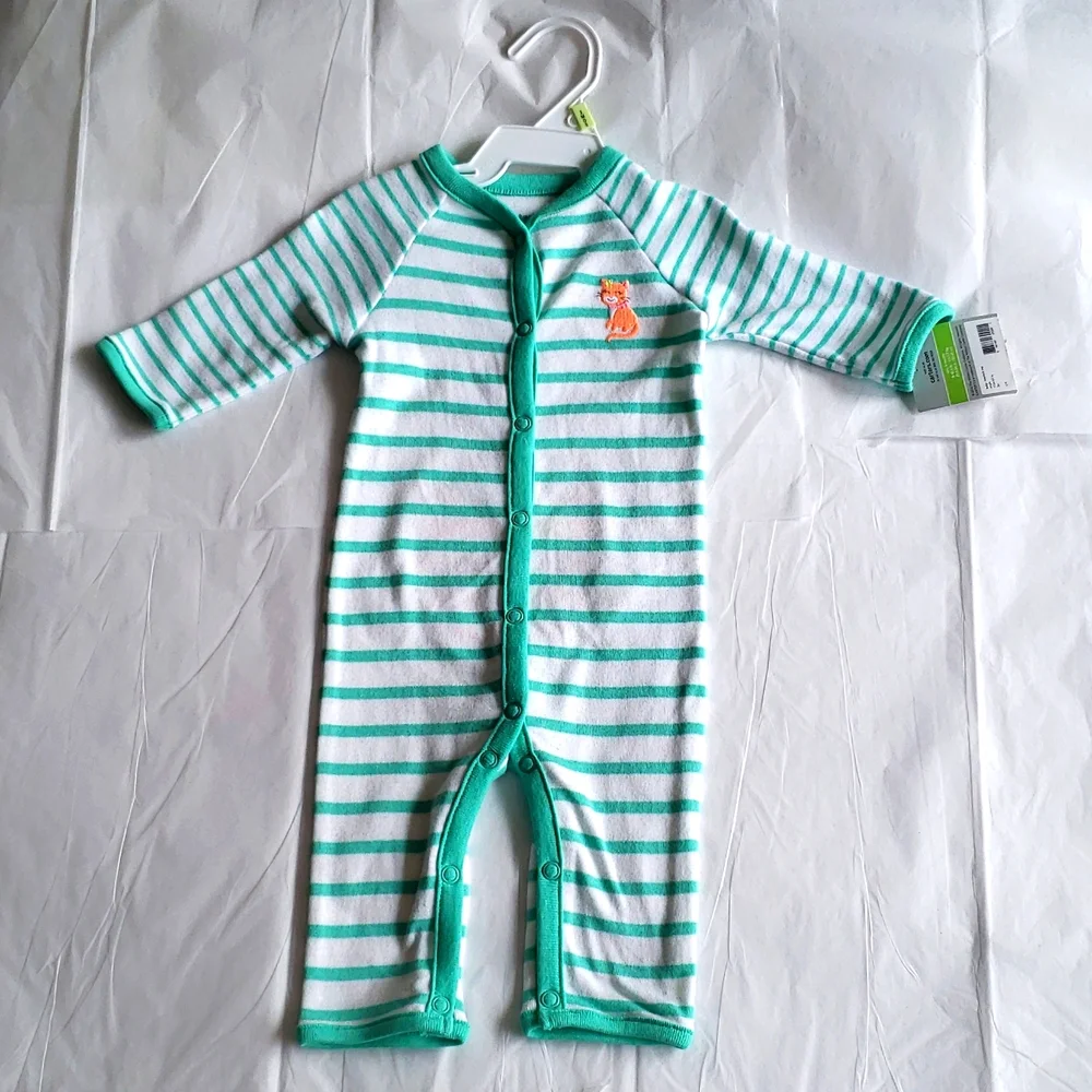 Carter's New Unisex Baby Embroidered Bottom Snap Up Cotton Sleep & Play Pj's 3m